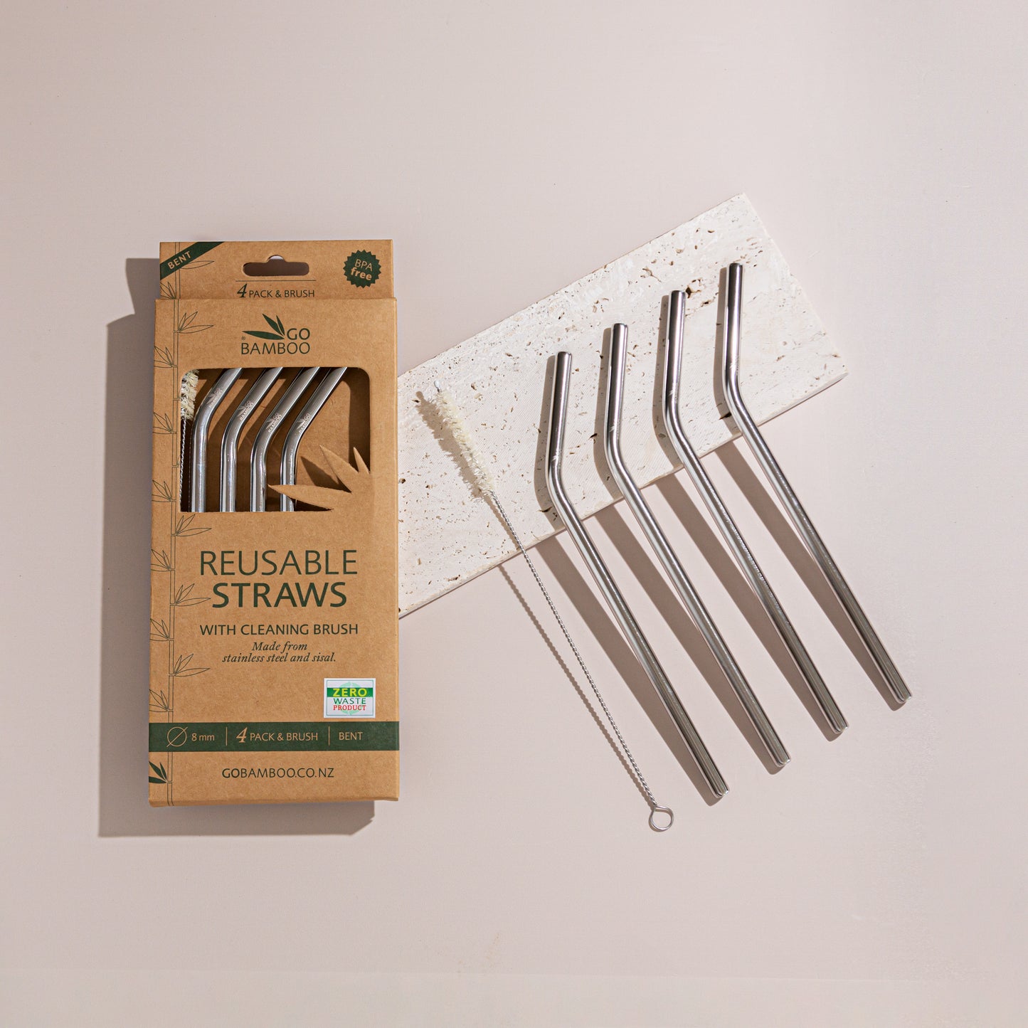 Reusable Metal Straws - Stainless Steel Straws - Go Bamboo