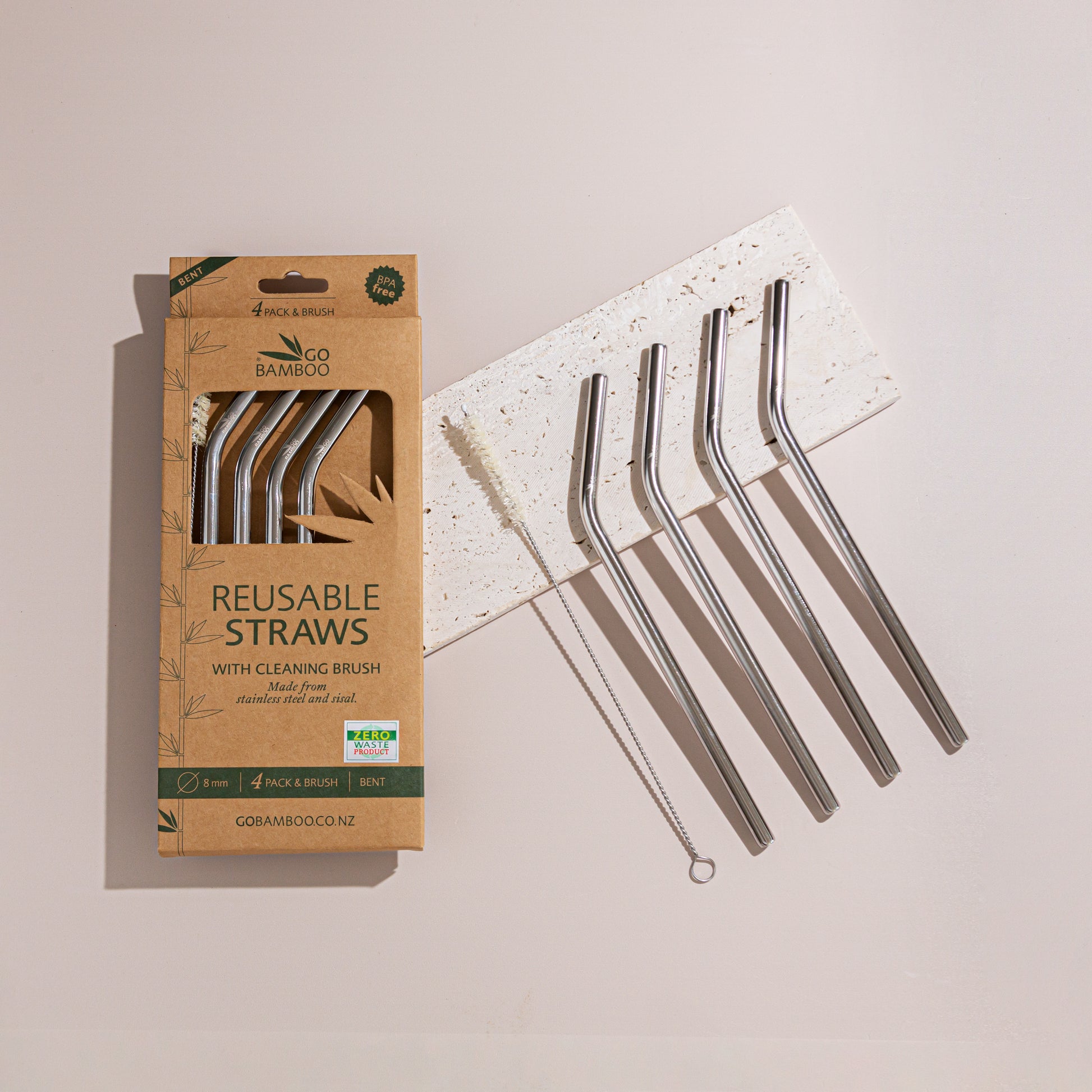 Reusable Metal Straws - Stainless Steel Straws - Go Bamboo