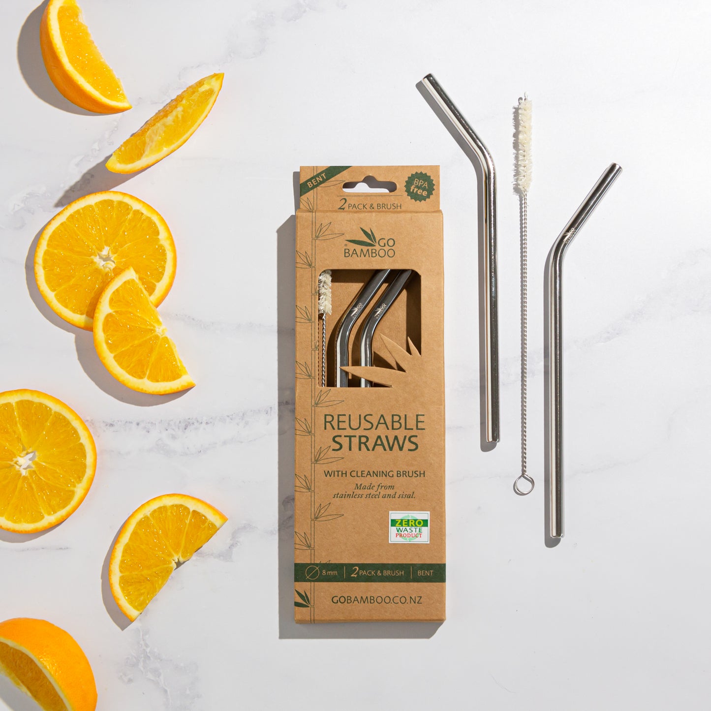 Reusable Stainless Steel Straws - Reusable Straws - Go Bamboo