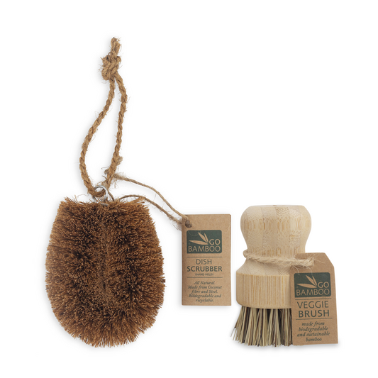 Wooden Vegetable Scrubber Brush - Vege Brush Scrubber - Go Bamboo