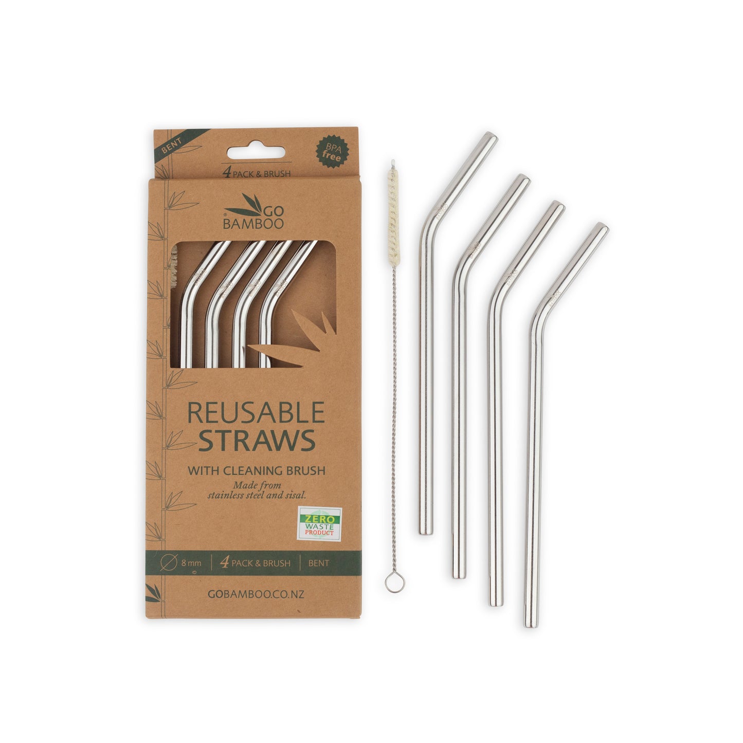 Reusable Metal Straws - Stainless Steel Straws - Go Bamboo